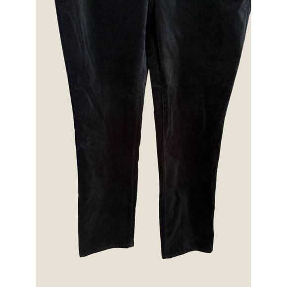 Talbots Velvet Velveteen High Rise Straight Leg Curvy Stretch Black Pant Size 10 - Picture 5 of 10